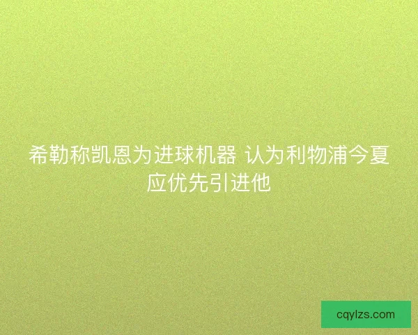 希勒称凯恩为进球机器 认为利物浦今夏应优先引进他